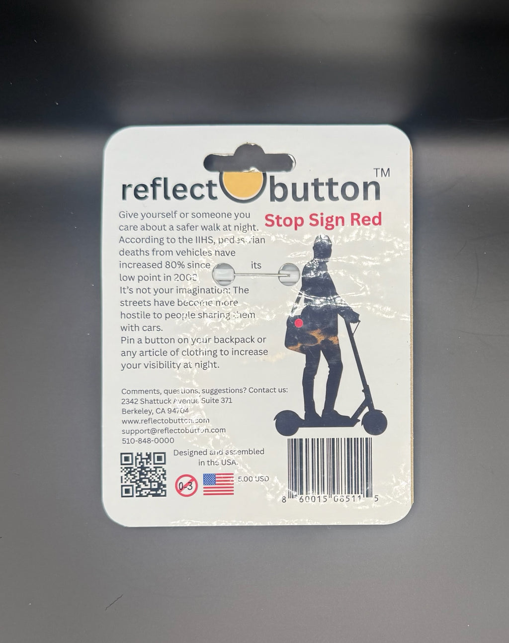 Stop Sign Red Reflectobutton