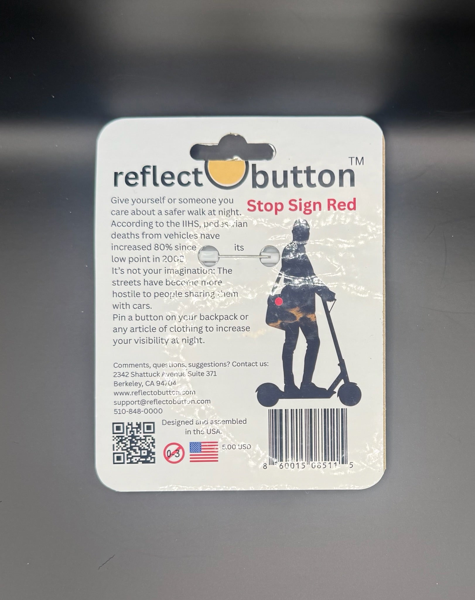 Stop Sign Red Reflectobutton